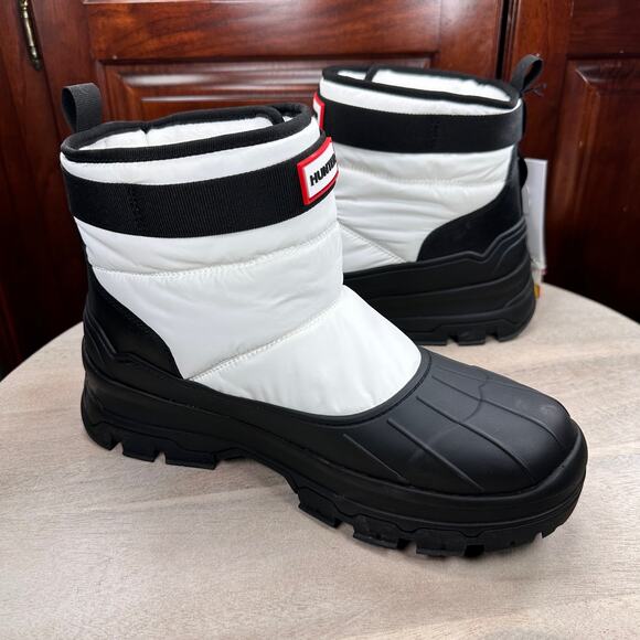 Hunter Short Buckle Intrepid Womens Snow Boots Size 9 White Black Short Winter - Picture 4 of 16